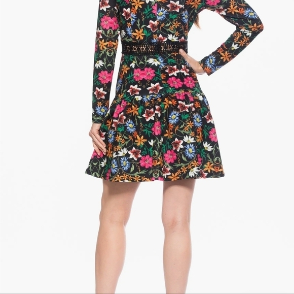 Alexia Admor AlexaFloral Print Lace Trim, Fit & Flare Dress Size 12, Retail $245 - Picture 15 of 15